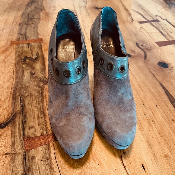 STUART WEITZMAN Women's Booties gray/brown high heels 7 1/2 M - Picture 8 of 8